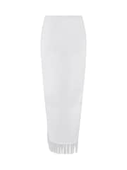 Pour Moi White Fringe Trim Crinkle Woven Multiway Sarong - Image 4 of 4