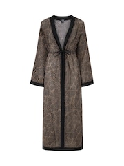 Pour Moi Black Chiffon Maxi Beach Kimono - Image 3 of 4