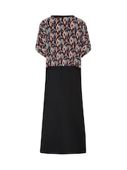 Pour Moi Black V-Neck Print Mix Midaxi Kaftan - Image 4 of 4