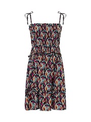 Pour Moi Black Strapless Shirred Bodice Frill Woven Beach Dress - Image 3 of 4