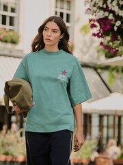 Green Graphic Dance Printed Short Sleeve Crew Neck T-Shirt - Image 3 of 9
