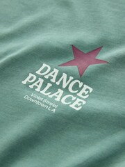 Green Graphic Dance Printed Short Sleeve Crew Neck T-Shirt - Image 8 of 9