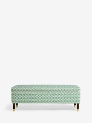 Nina Campbell Green Ikat Diamonds Rosebury Storage Ottoman Bench - Image 5 of 8