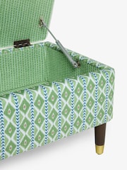 Nina Campbell Green Ikat Diamonds Rosebury Storage Ottoman Bench - Image 8 of 8