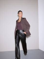 Chocolate Brown Scoop Neck Long Sleeve Top - Image 2 of 8