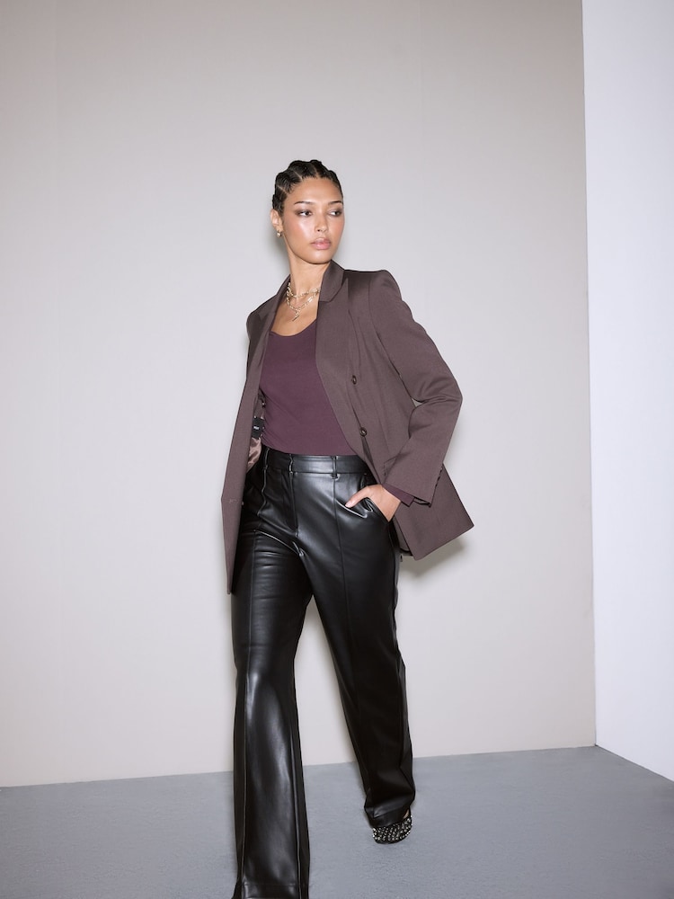 Chocolate Brown Scoop Neck Long Sleeve Top - Image 2 of 8