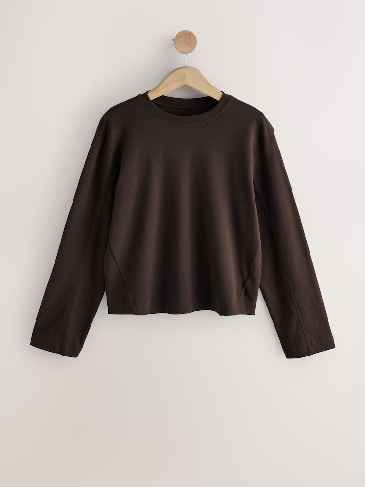 Pink/Cream/Brown Interlock Long Sleeve Crew Neck T-Shirts 3 Pack - Image 2 of 12