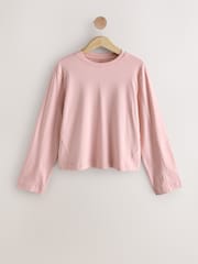 Pink/Cream/Brown Interlock Long Sleeve Crew Neck T-Shirts 3 Pack - Image 3 of 12