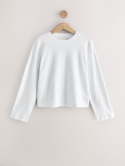 Pink/Cream/Brown Interlock Long Sleeve Crew Neck T-Shirts 3 Pack - Image 4 of 12