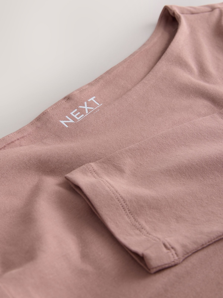 Pink Long Sleeve Boat Neck T-Shirt - Image 3 of 3