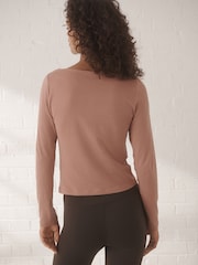Pink Long Sleeve Boat Neck T-Shirt - Image 5 of 9