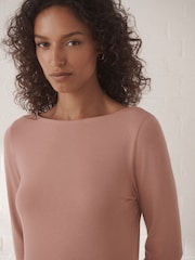 Pink Long Sleeve Boat Neck T-Shirt - Image 6 of 9