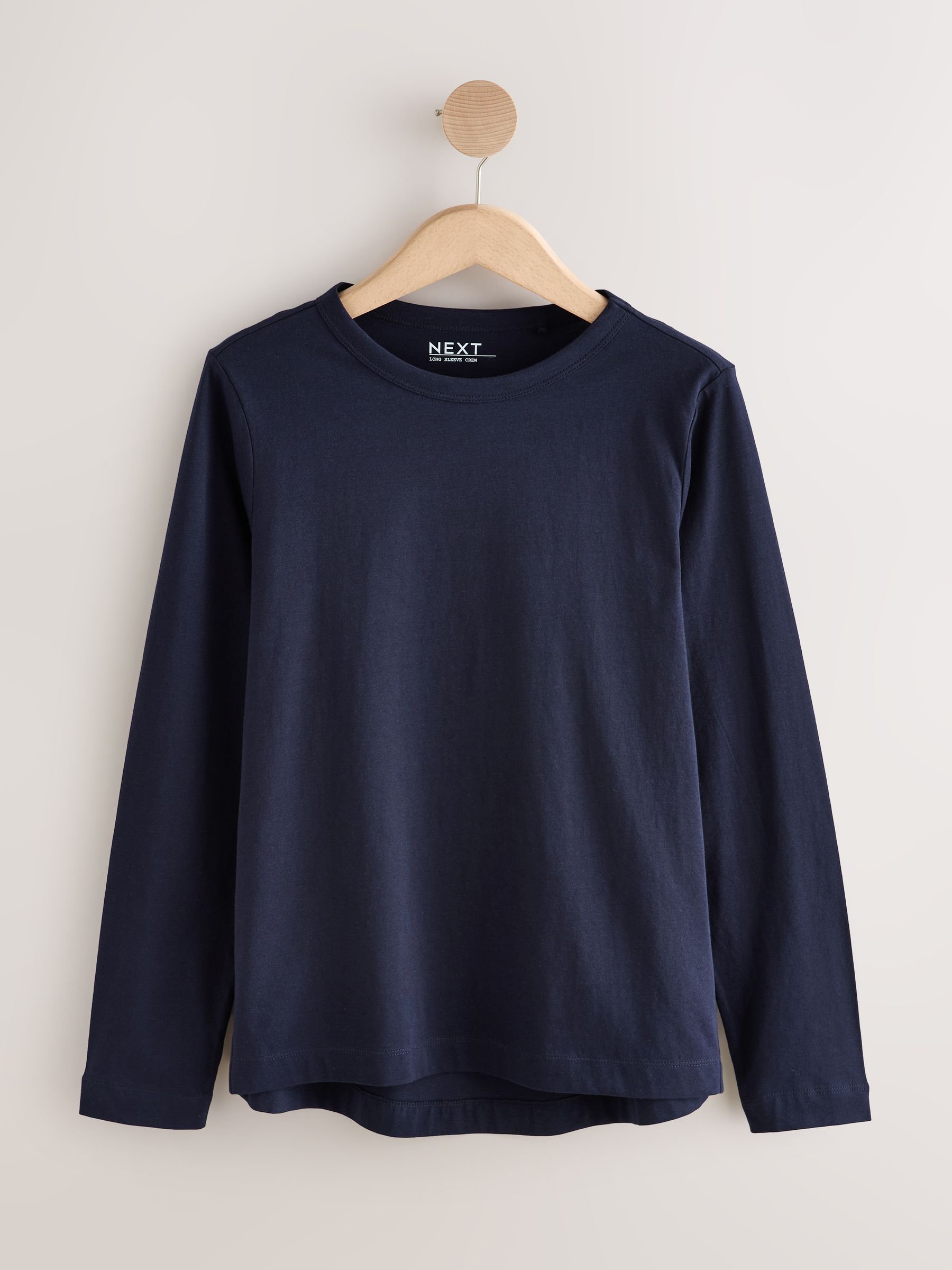 Buy Black/Cream/Grey/Navy/Blue Long Sleeve T-Shirts 5 Pack from