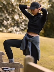 Black Brushed Ribbed Leggings - Image 4 of 8
