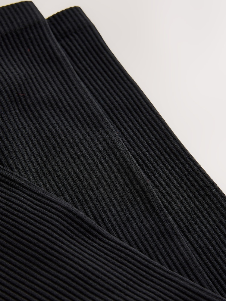 Black Brushed Ribbed Leggings - Image 8 of 8