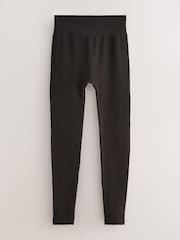 Schokoladenbraun - Brushed Ribbed Leggings - Bild 6 von 8