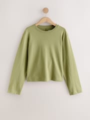 Verde oliva - Interlock Long Sleeve Crew Neck T-Shirt - Imagem 6 de 8