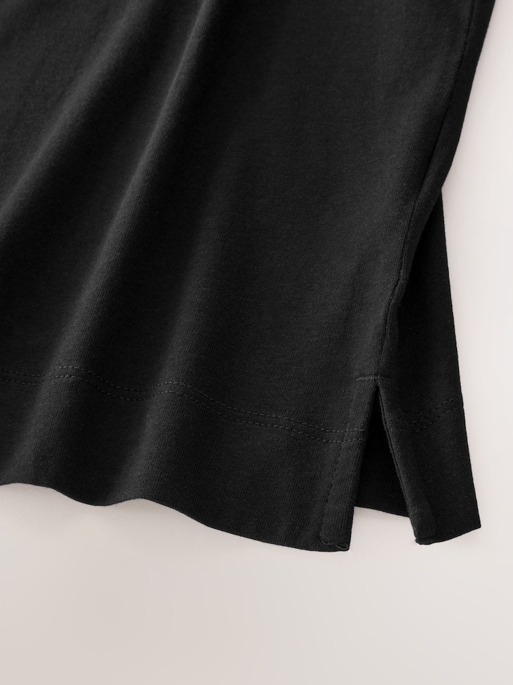Black Cotton Modal Blend Slouch Long Sleeve T-Shirt - Image 3 of 3 Black Cotton Modal Blend Slouch Long Sleeve T-Shirt - Image 3 of 3