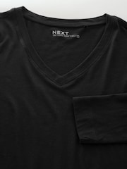 Noir - T-shirt en coton Mélange manches longues souple - Image 6 de 7