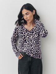 Multi Animal Multi 5 Pack Cotton Modal Blend Slouch Long Sleeve V-Neck T-Shirt - Image 11 of 12