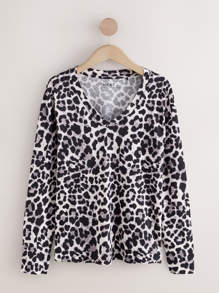 Multi Animal Multi 5 Pack Cotton Modal Blend Slouch Long Sleeve V-Neck T-Shirt - Image 2 of 12