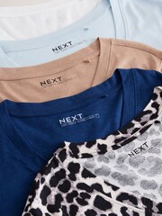Multi Animal Multi 5 Pack Cotton Modal Blend Slouch Long Sleeve V-Neck T-Shirt - Image 8 of 12