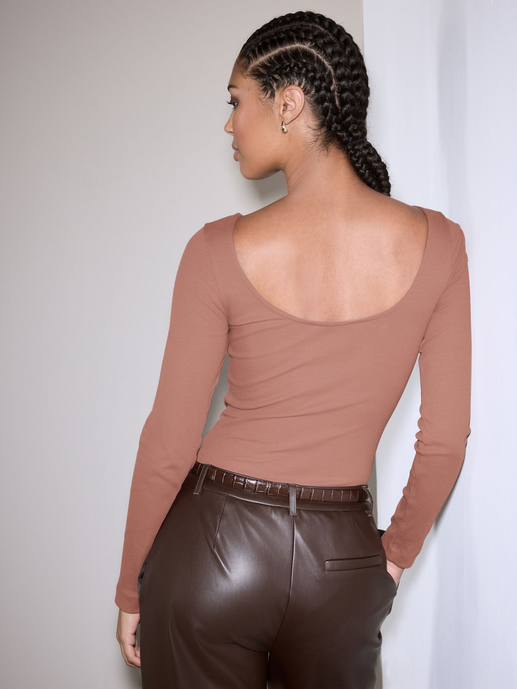 Buy Rose Pink Long Sleeve Scoop Back Bodysuit from Next Romania