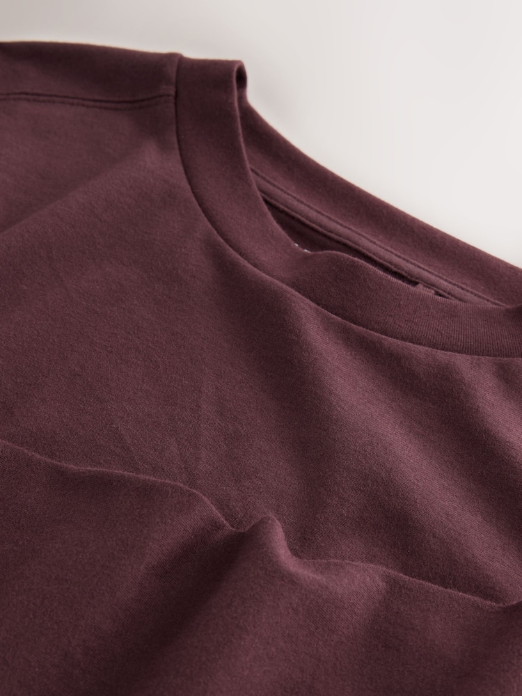 Castanho - Relaxed Long Sleeve Crew Neck T-Shirt - Imagem 3 de 3
