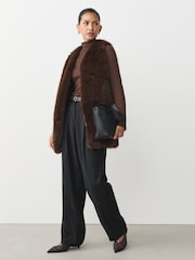 Chocolate Brown Ribbed Roll Neck Long Sleeve T-Shirt - Image 2 of 8