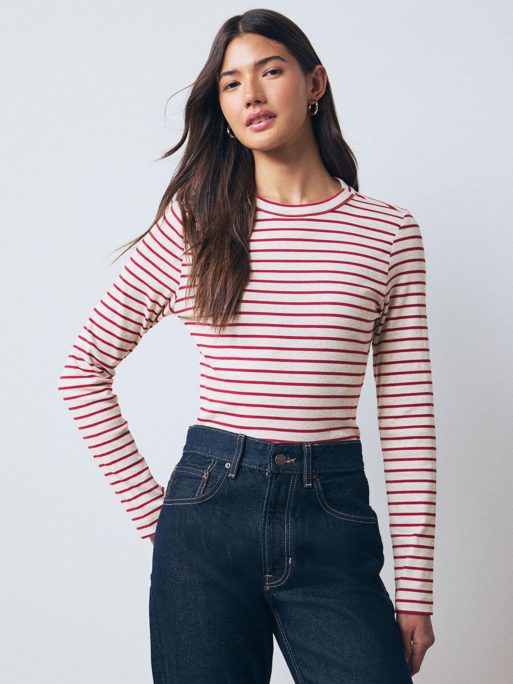 Buy Multi/Striped 5 Pack Ribbed Long Sleeve T-Shirts from Next USA