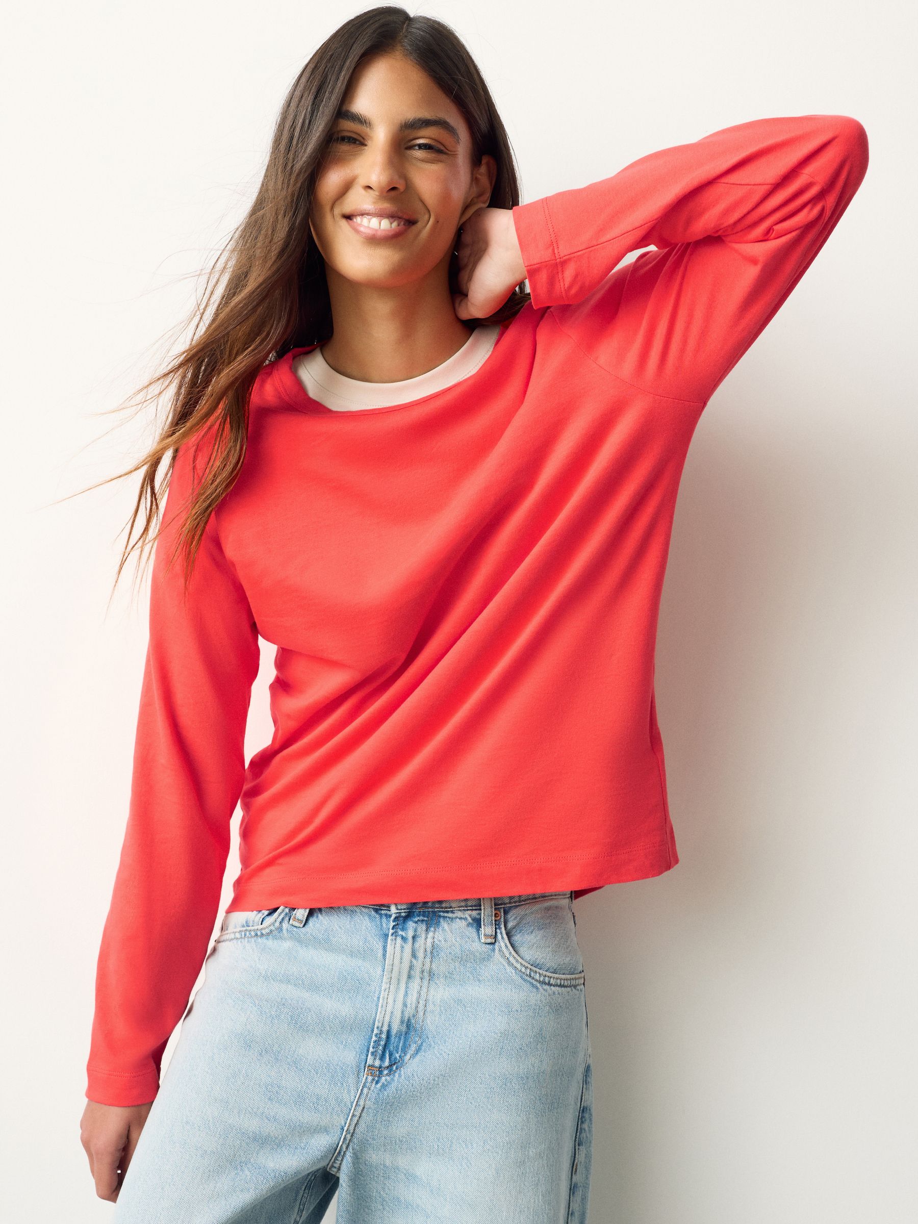 Buy Ecru/Pink/Burgundy/Red/Stripe Long Sleeve T-Shirts 5 Pack from