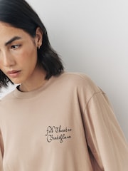 Mocha Brown Graphic Long Sleeve Relaxed T-Shirt - Image 4 of 9