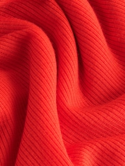 Cherry Red High Neck Long Sleeve Top with TENCEL™ Lyocell - Image 2 of 3