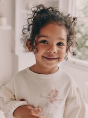 Ecru/Pink Ballerina Cosy Fleece Pyjamas (9mths-10yrs) - Image 4 of 9