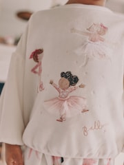 Ecru/Pink Ballerina Cosy Fleece Pyjamas (9mths-10yrs) - Image 5 of 9