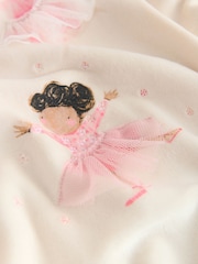 Ecru/Pink Ballerina Cosy Fleece Pyjamas (9mths-10yrs) - Image 8 of 9