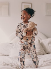 Ecru/Brown Pets Cosy Fleece Pyjamas (9mths-10yrs) - Image 2 of 9