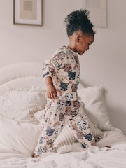Ecru/Brown Pets Cosy Fleece Pyjamas (9mths-10yrs) - Image 3 of 9