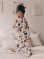 Ecru/Brown Pets Cosy Fleece Pyjamas (9mths-10yrs) - Image 5 of 9