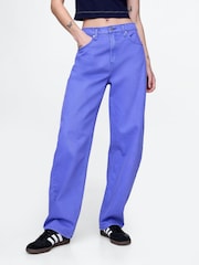 Gap Blue High Waisted Barrel Jeans - Image 1 of 6