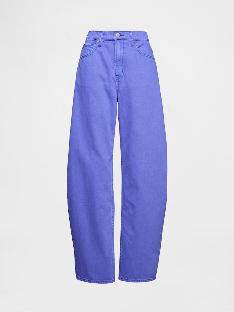 Gap Blue High Waisted Barrel Jeans - Image 5 of 5 Gap Blue High Waisted Barrel Jeans - Image 5 of 5