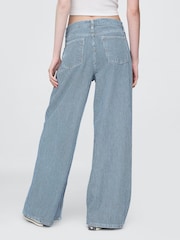 Gap Blue Stripe Mid Rise UltraSoft Baggy Jeans - Image 2 of 6