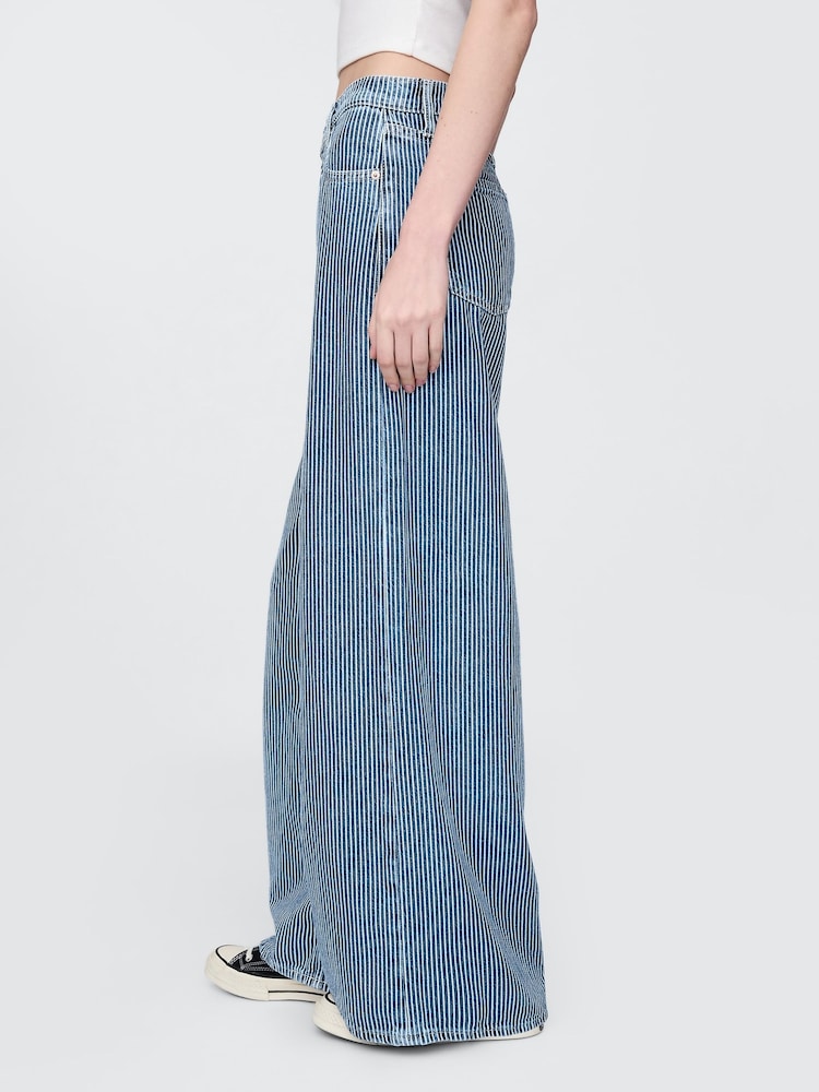 Blauw gestreept - Gap UltraSoft baggy jeans met halfhoge taille - Image 3 of 6