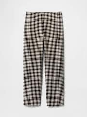 Gap Black & Off White Gingham Straight Leg Heavyweight Linen-Blend Trousers - Image 11 of 11