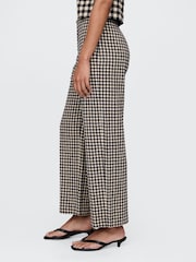 Gap Black & Off White Gingham Straight Leg Heavyweight Linen-Blend Trousers - Image 8 of 11