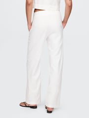Gap White Straight Leg Heavyweight Linen-Blend Trousers - Image 2 of 5