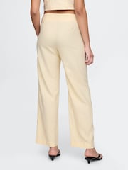 Gap Butter Yellow Straight Leg Heavyweight Linen-Blend Trousers - Image 2 of 5