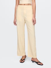 Gap Butter Yellow Straight Leg Heavyweight Linen-Blend Trousers - Image 3 of 5