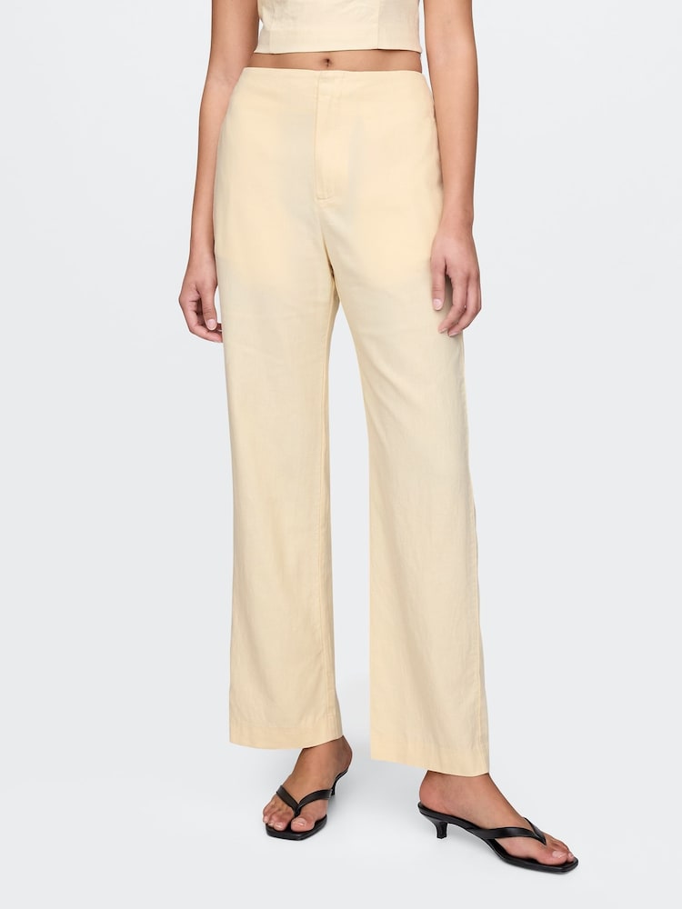 Butter Yellow - Gap dikke linnen-mix broek - Image 3 of 5