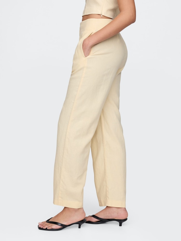 Butter Yellow - Gap dikke linnen-mix broek - Image 4 of 5